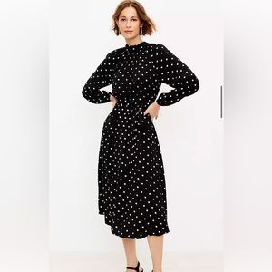Women’s Loft, NWT and in bag, Size 10, Polka Dot, Midi Dress